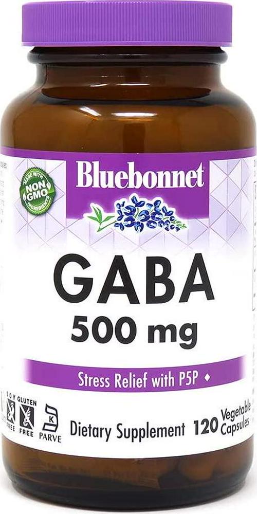 Bluebonnet Nutrition GABA 500mg, for Stress Relief*, Supports Relaxation*, Kosher, Vegan, Gluten-Free, Soy-Free, Non-GMO, 120 Count, 120 Servings