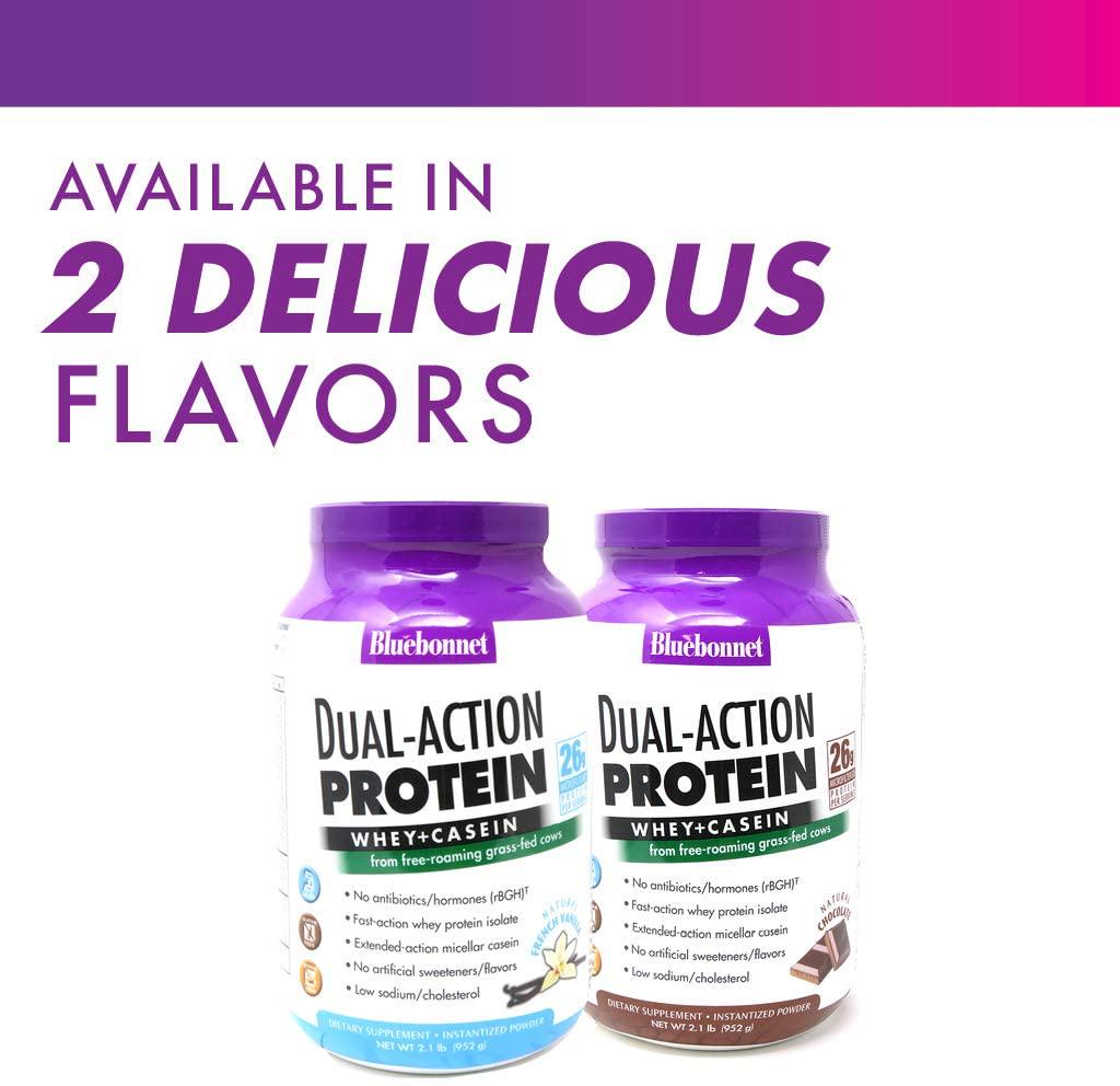 Bluebonnet Nutrition - Dual-Action Protein Whey + Casein Natural Chocolate Flavor - 2.1 lbs.