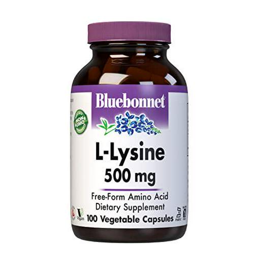 Bluebonnet Nutrition L-Lysine 500mg, for Healthy Immune Function, Supports Collagen Synthesis, Soy-Free, Gluten-Free, Non-GMO, Kosher Certified, Vegan, 100 Capsules