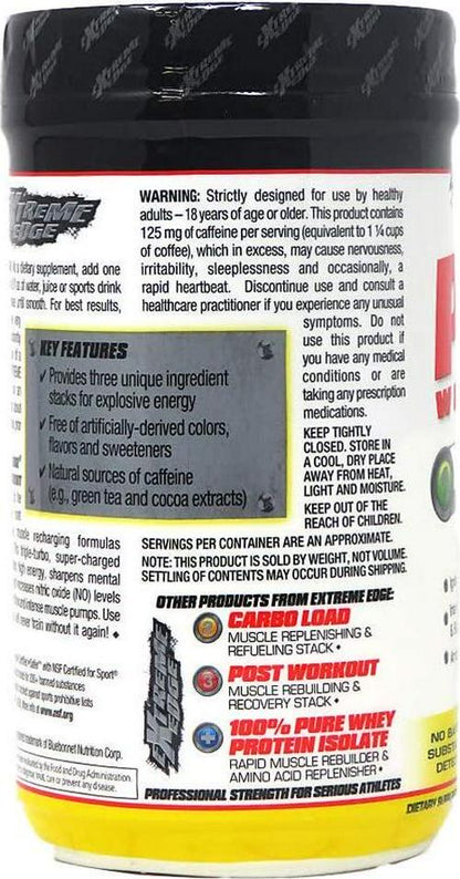 Bluebonnet Nutrition Extreme Edge Pre workout, Muscle Recharging Formula*, Increases Nitric Oxide (NO) levels*, Soy-Free, Dairy-Free, Lemon, 1.32 LB, 60 Servings