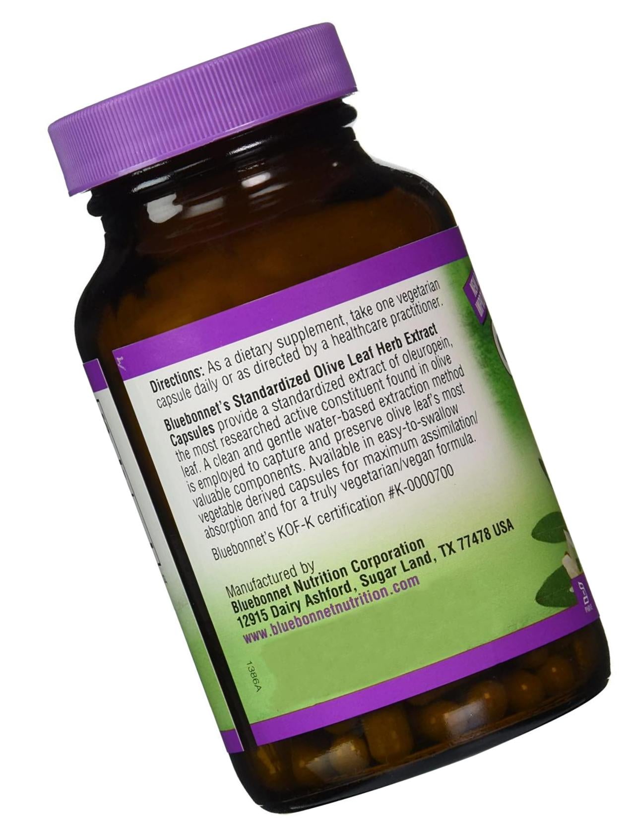 Bluebonnet Nutrition - Olive Leaf Herb Extract - 120 Vegetarian Capsules