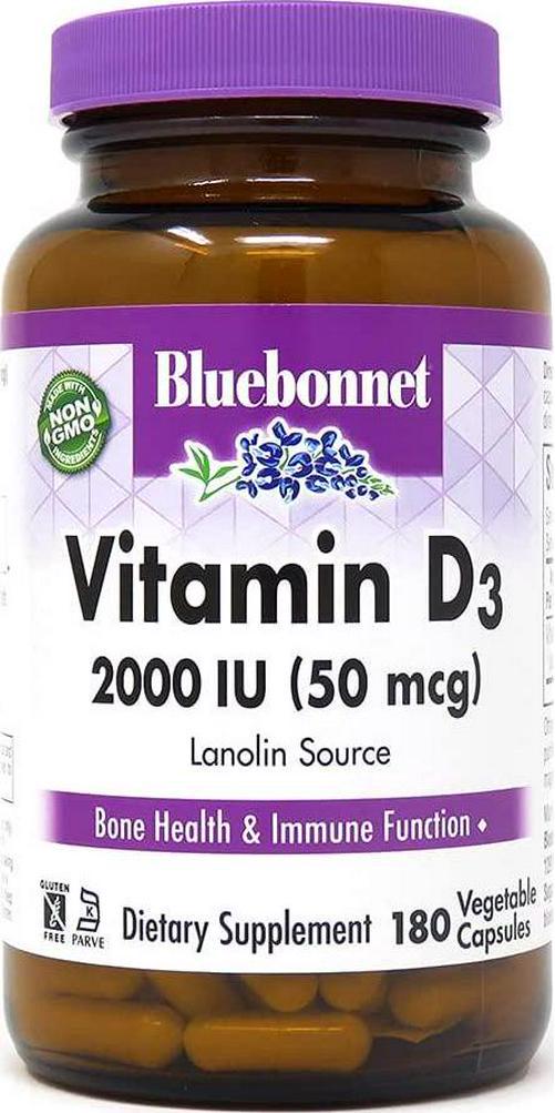 Bluebonnet Nutrition, Vitamin D3 2000iu, 180Count