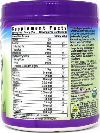 Bluebonnet Nutrition Super Earth Organic, Green Powder, 7.4 Oz