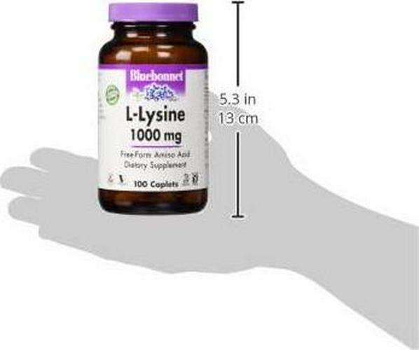 Bluebonnet Nutrition - L Lysine Free-Form Amino Acid 1000 mg. - 100 Vegetarian Caplet(s)