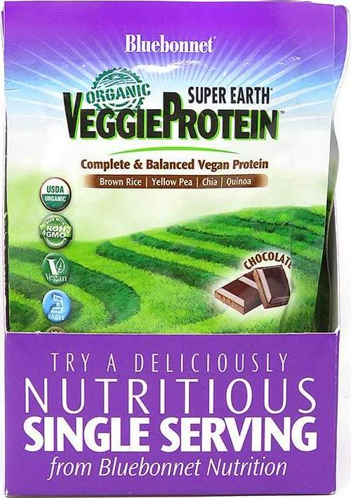 Bluebonnet Super Earth Veggie Protein Powder Original, Chocolate, 1.09 oz.