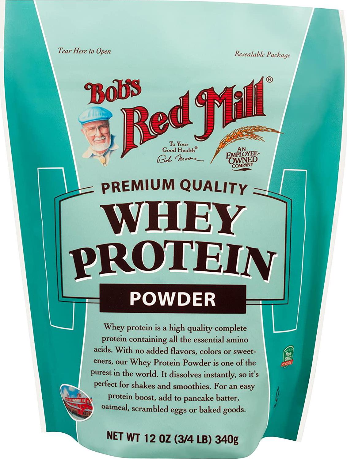 Bob&#039;s Red Mill Whey Protein Powder 12ounce Package May Vary, Red, unflavored, 12 Ounce
