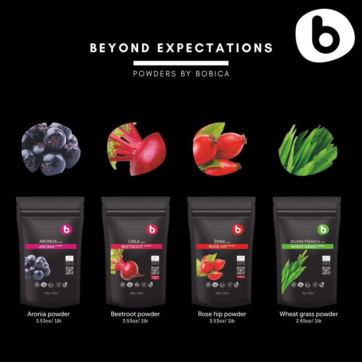 Bobica's Premium European Organic Wheat Grass Powder | 1lb/454g | Superfood, Vegan, Detox, Alkalize, Fiber, Chlorophyll, Antioxidants, Minerals | 100% Pure, Non-GMO, Gluten-Free, Raw |