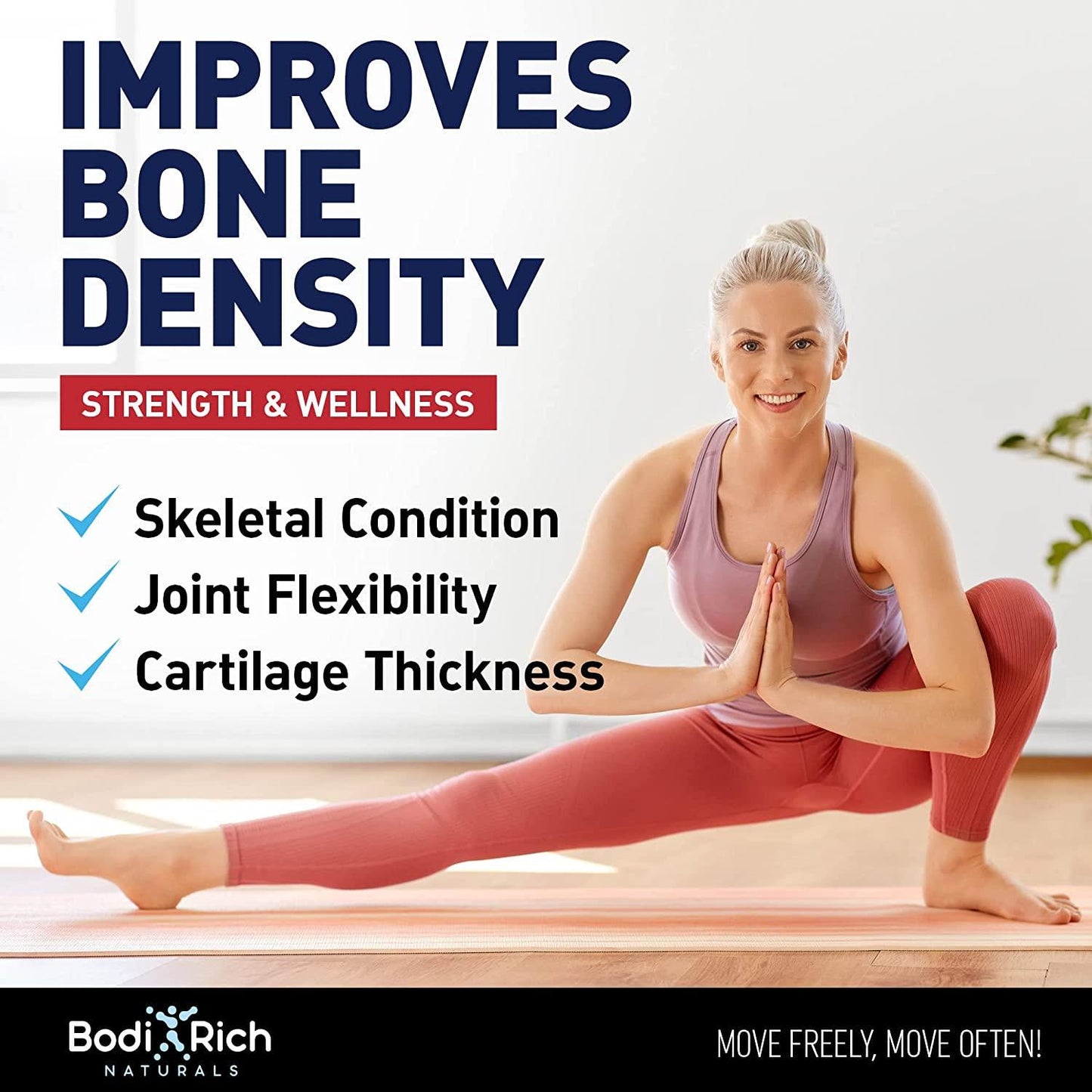 Bodirich Height Growth Maximizer - Natural Height Increase Pills - Made in USA - Growth Pills with Calcium for Bone Strength - Grow Taller Supplement for Bone Density and Joint Support - 60caps