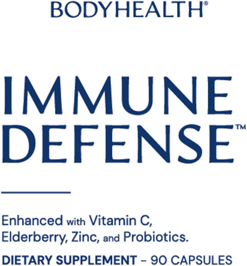 BodyHealth Immune Defense (90 Capsules) Enhanced with Elderberry, Zinc, Vitamin-C and Probiotics