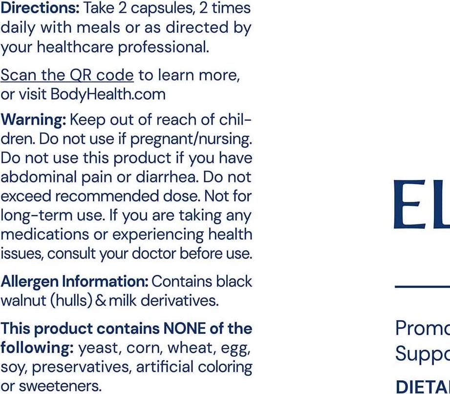 BodyHealth Intestinal Cleanse Eliminate (100 Capsules), Colon Cleanser Detox, Laxative for Constipation and Gentle Bowel Elimination, Helps with Weight Loss, Liver Health and Body Detoxification