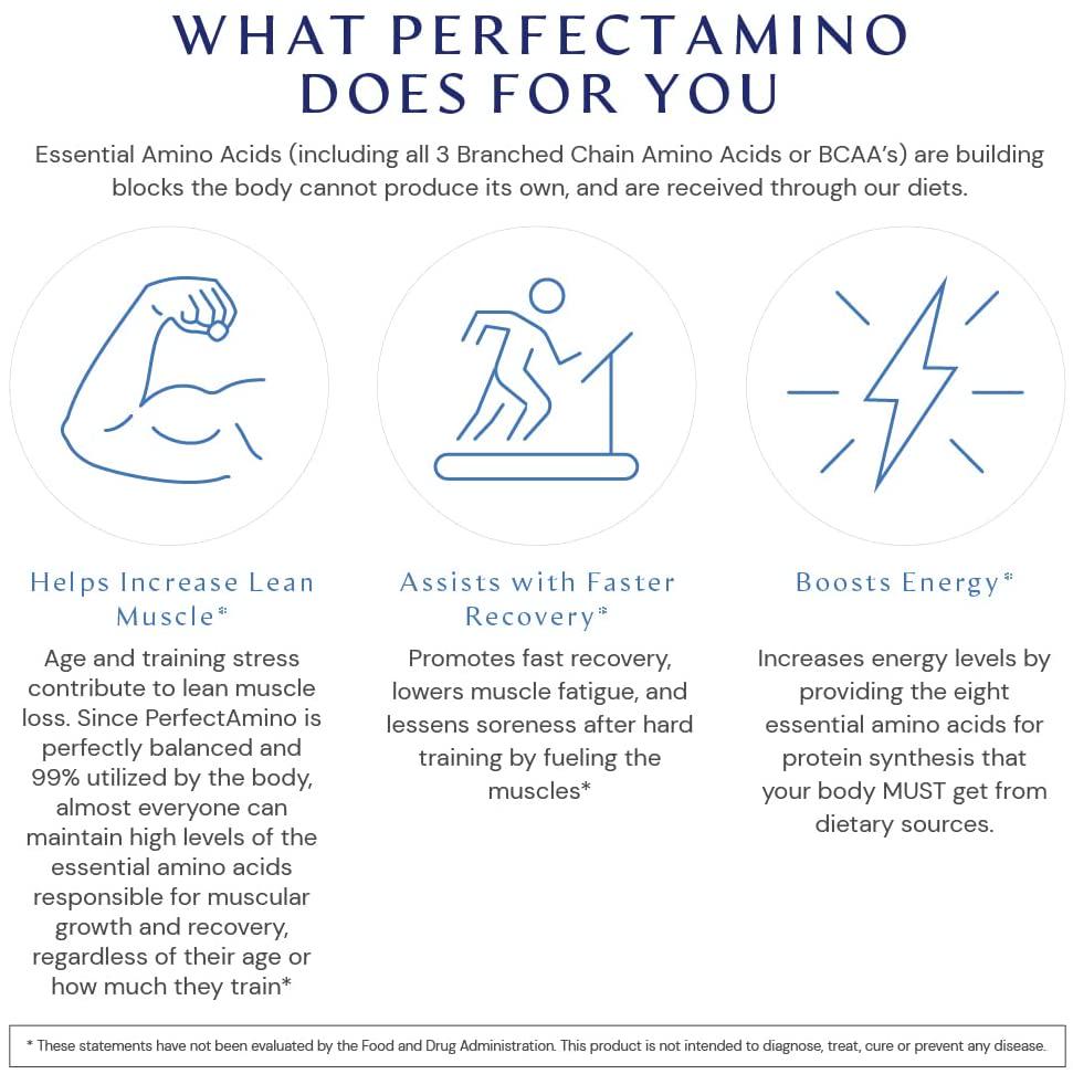 BodyHealth PerfectAmino XP Lemon Lime (60 Serving), Best Pre/Post Workout Recovery Drink, 8 Essential Amino Acids Energy Supplement with 50% BCAAs, 100% Organic, 99% Utilization (Packaging May Vary)