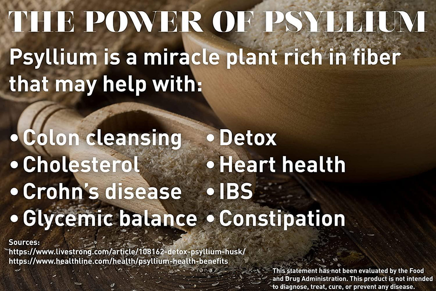 BodyLive Premium Psyllium Husk Fiber Supplement 1450mg, 240 Capsules (120 Servings)