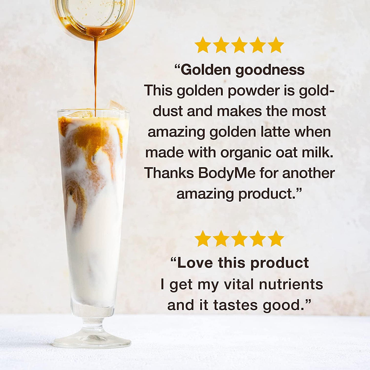 BodyMe Organic Vegan Golds Powder | 270g | Turmeric Blend | With Turmeric Coconut Milk Prebiotic Inulin Cinnamon Ginger Reishi Mushroom Black Pepper