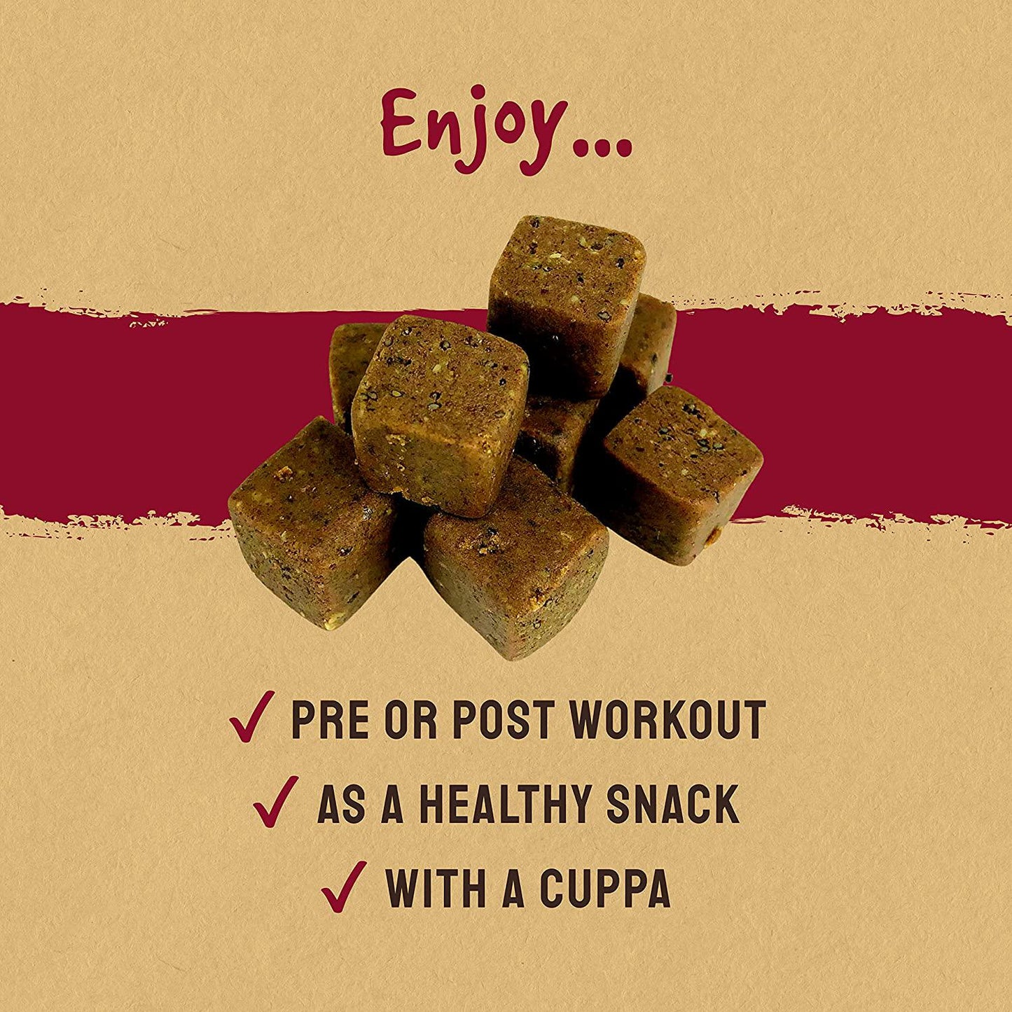 BodyMe Organic Vegan Protein Bites | Raw Maca Cinnamon | 500g (100 Bites) | With 3 Plant Proteins