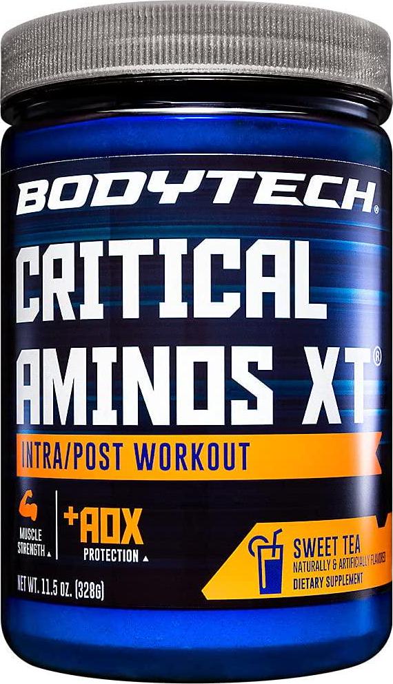 BodyTech Critical Aminos XT, Sweet Tea Flavor, Intra/Post Workout, Supports Muscle Recovery (15.5 Ounces Powder)
