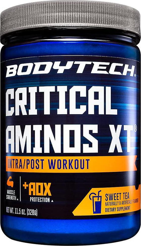 BodyTech Critical Aminos XT, Sweet Tea Flavor, Intra/Post Workout, Supports Muscle Recovery (15.5 Ounces Powder)