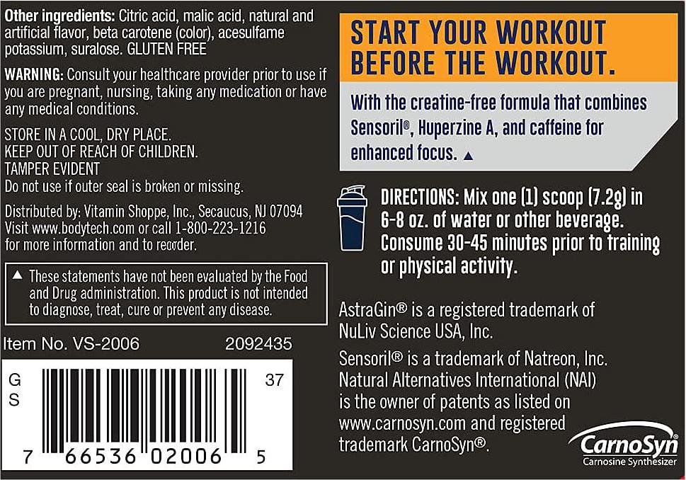 BodyTech Flash Point Pre Workout Concentrate for Energy, Focus Stamina, Pineapple (201 Grams Powder)