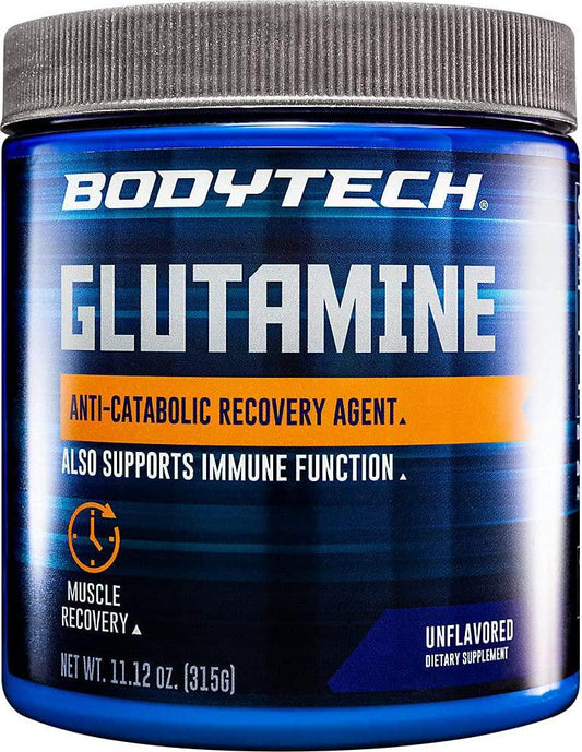 BodyTech Glutamine (Freeform Amino Acid) 4500 MG AntiCatabolic Recovery Agent, Unflavored (11 Ounce Powder)