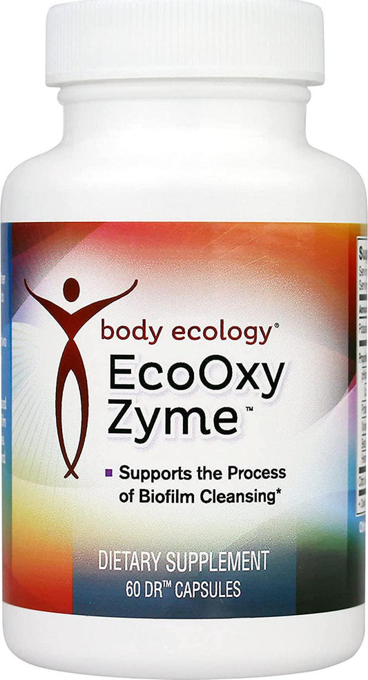 Body Ecology EcoOxyZyme | Multi-Enzyme Digestive Supplement | Supports Immune System and Gut Health | Helps Disrupt Biofilm Buildup | 60 Capsules