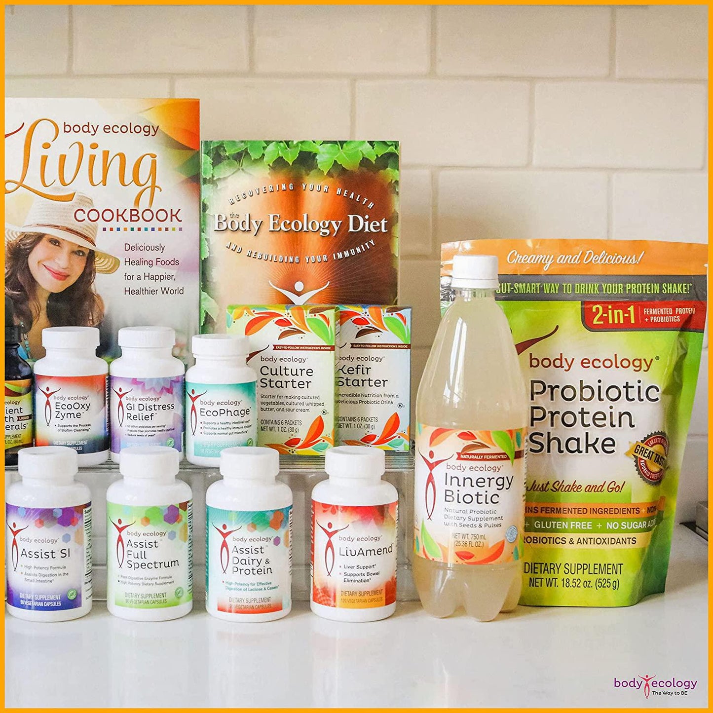 Body Ecology Probiotic Protein Shake Powder | Vegan, Fermented, Organic, Non-GMO, Gluten Free, Soy Free, Dairy Free, No Sugar Added | 15g of Protein | 23 Servings