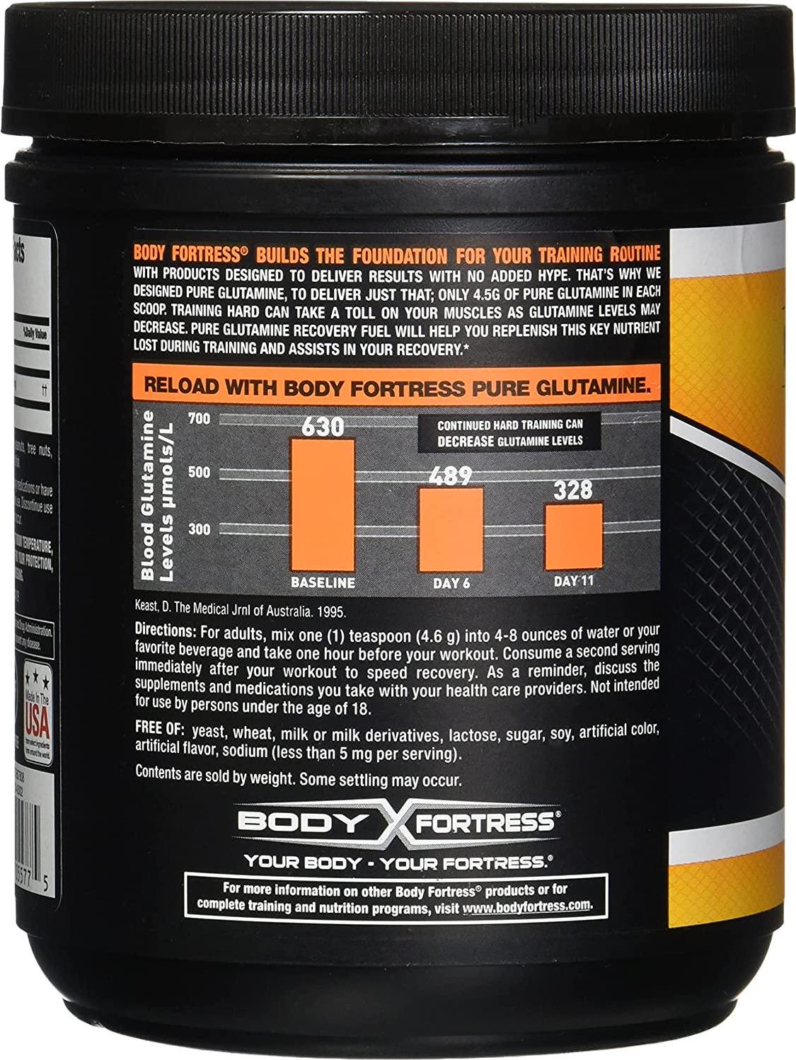 Body Fortress 100% Pure Glutamine Powder, 300 Grams (BFORT011)