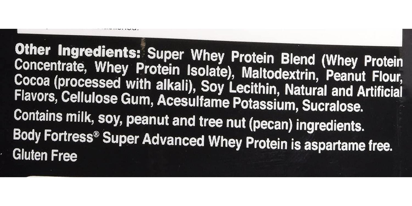 Body Fortress Whey Protein Powder, Chocolate Peanut Butter Flavored, Gluten Free, 60 G Protein Per Serving, 2 Lbs