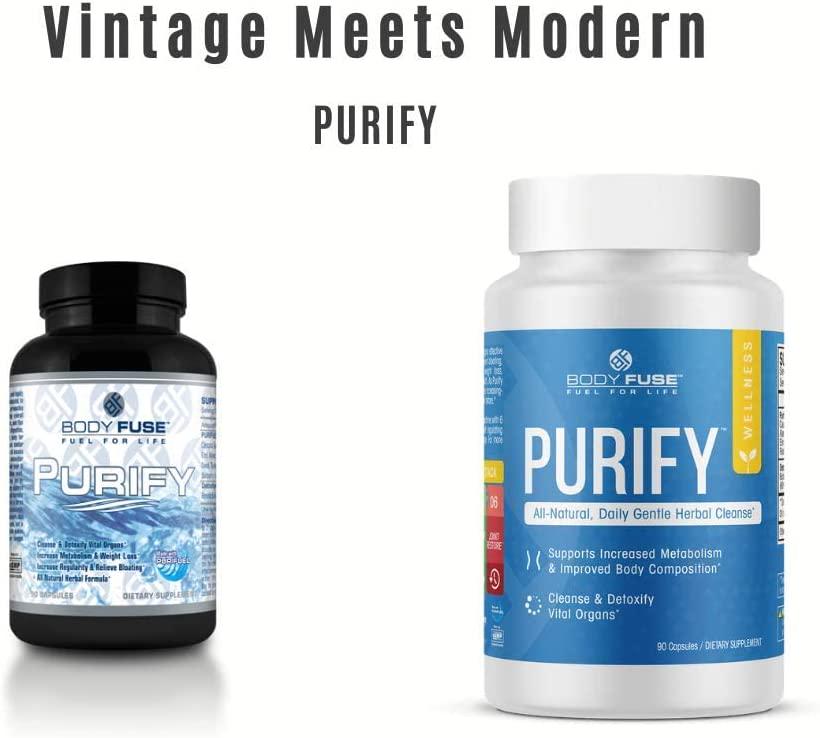 Body Fuse Purify | All Natural Daily Herbal Cleanse | Internal Organ and GI Detox | Water Cut | 30 SERVINGS