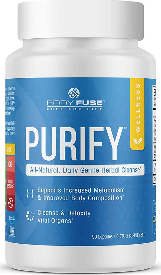Body Fuse Purify | All Natural Daily Herbal Cleanse | Internal Organ and GI Detox | Water Cut | 30 SERVINGS