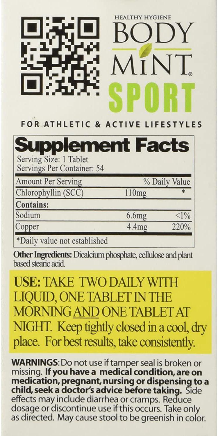 Body Mint Sport for Active and Athletic Lifestyles 54 tabs
