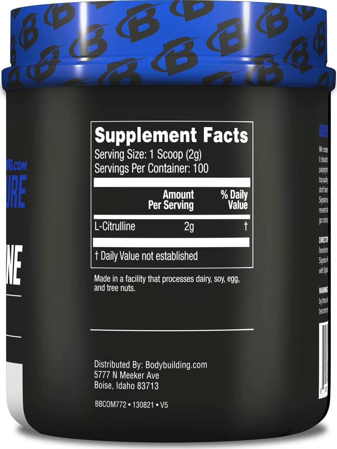 Bodybuilding Signature Citrulline Powder | L-Citrulline Supplement | Energy Blood Muscle Booster | Gluten Free | 200 Grams
