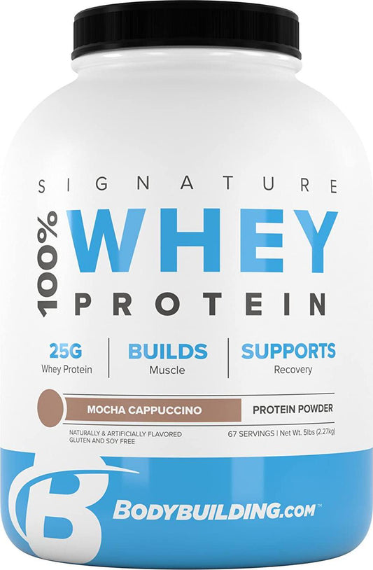 Bodybuilding Signature 100% Whey Protein Powder | 25g of Protein per Serving (Mocha Cappuccino, 5 Lbs)