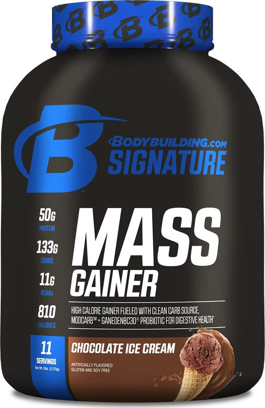 Bodybuilding Signature Signature Mass Gainer | 50g of Mass-Building Protein | Protein, Calories, Fats, Probiotics and Carbohydrates | 5 Lbs. Chocolate