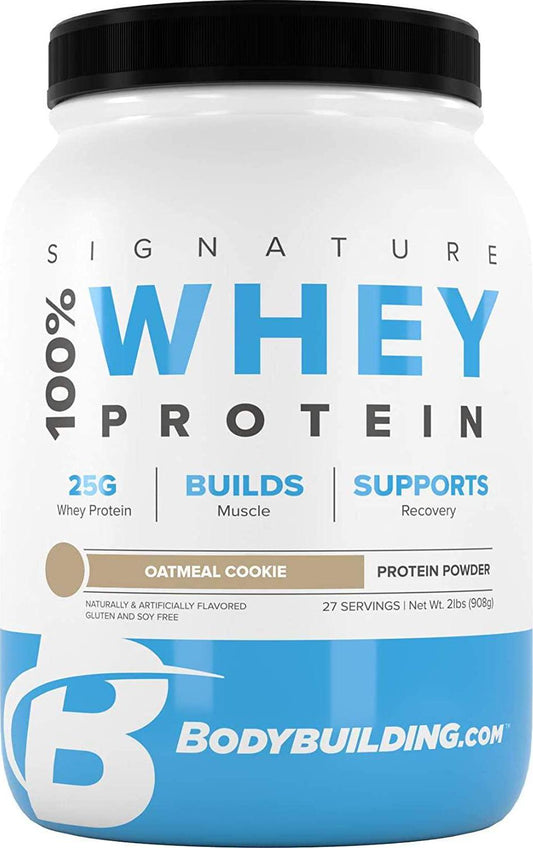 Bodybuilding Signature 100% Whey Protein Powder | 25g of Protein per Serving (Oatmeal Cookie, 2 Lbs)