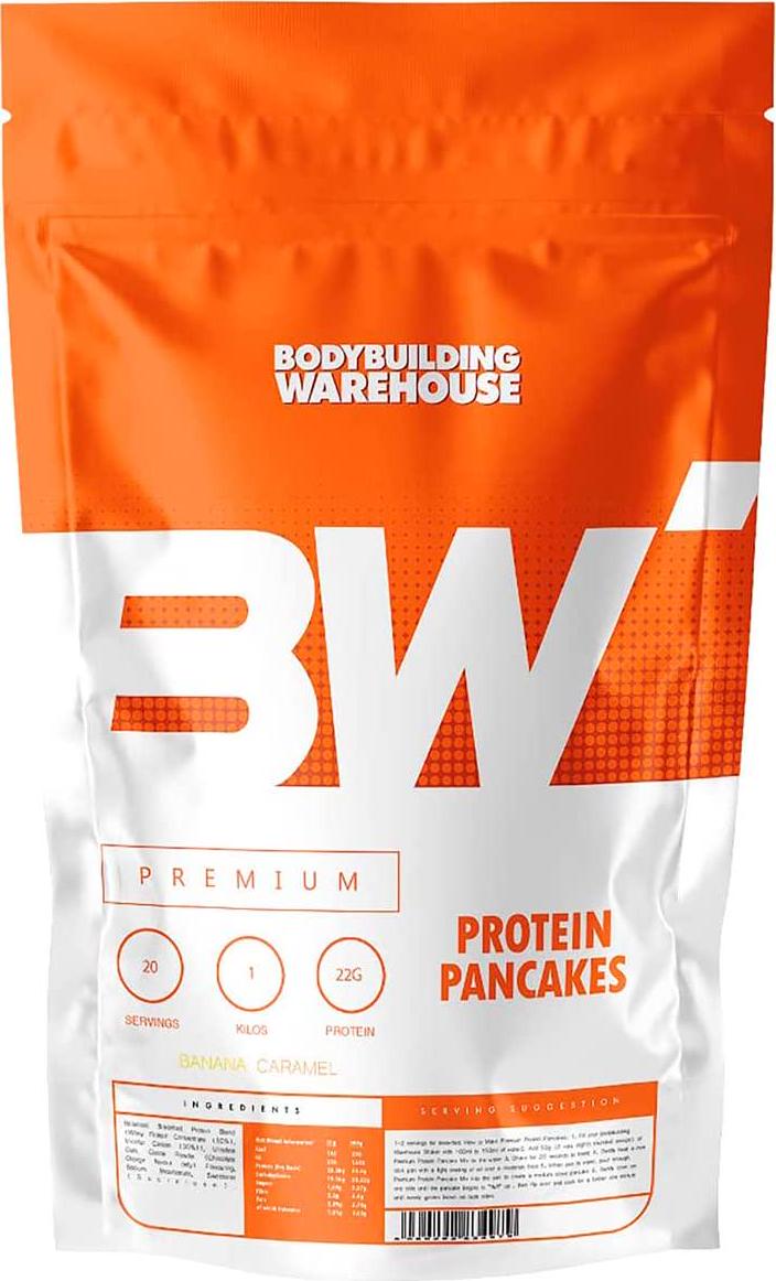 Bodybuilding Warehouse Premium Protein Pancakes Powder White Chocolate Raspberry 2 kg