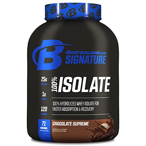 Bodybuilding.com Signature Signature 100% Whey Isolate | Hydrolyzed Whey Protein Isolate | Aid Recovery and Build Muscle | 5 Lbs. Chocolate