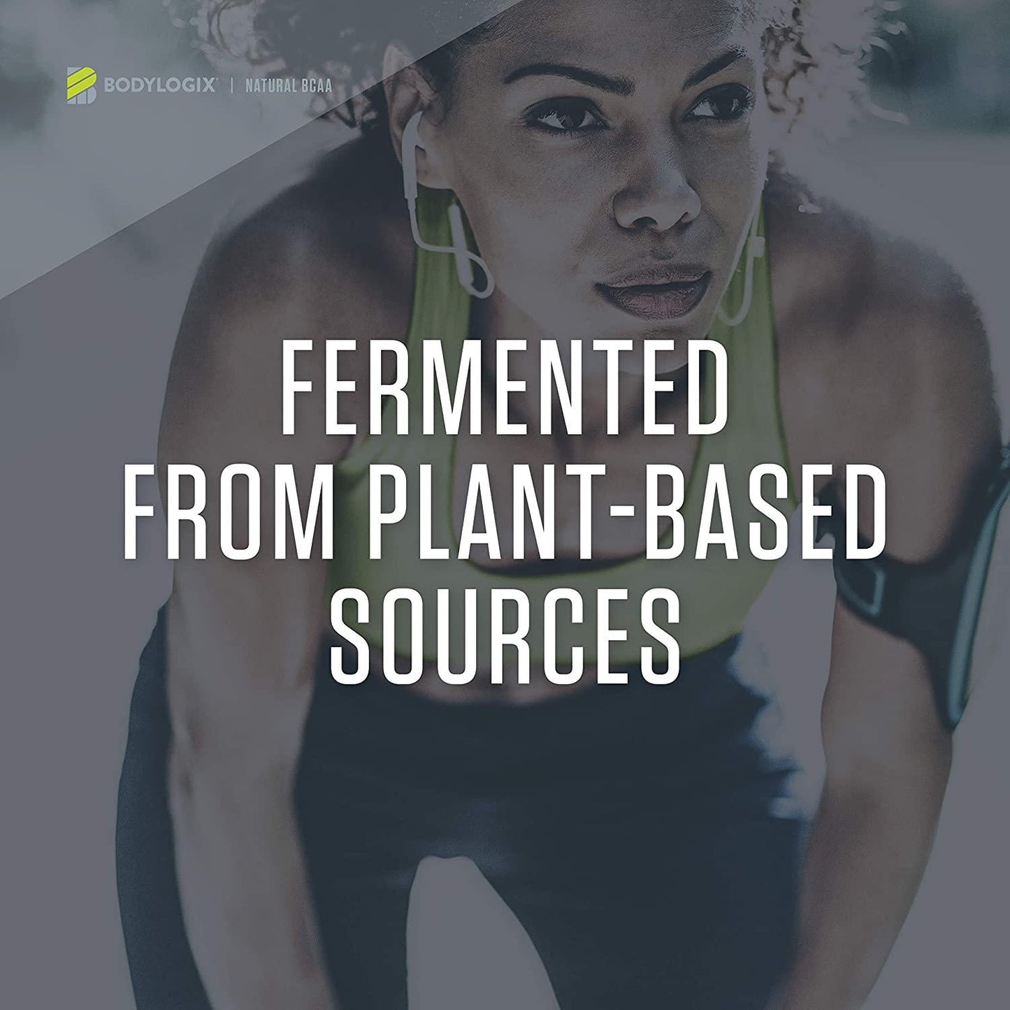 Bodylogix Natural BCAA Powder, NSF Certified, Green Apple, 30 Servings