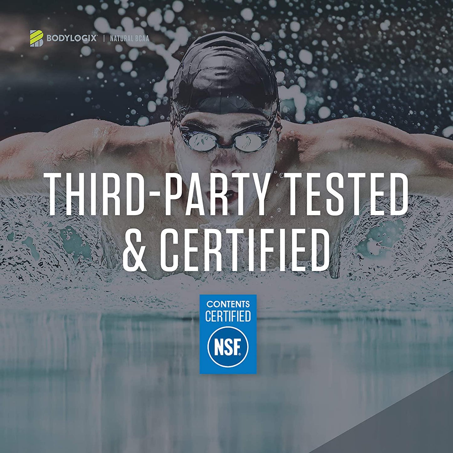 Bodylogix Natural BCAA Powder, NSF Certified, Green Apple, 30 Servings