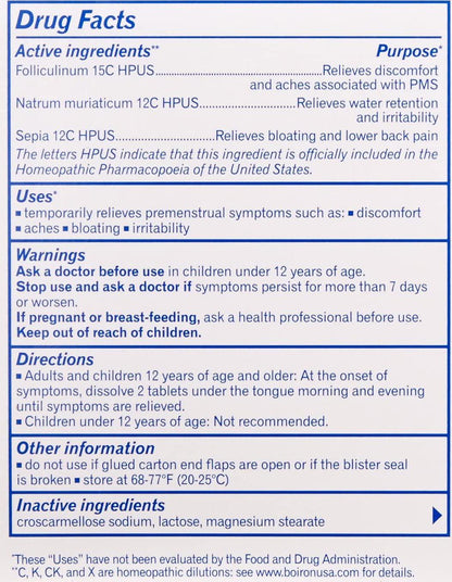 Boiron Cyclease PMS, 60 Tablets, Homeopathic Medicine for PMS Relief