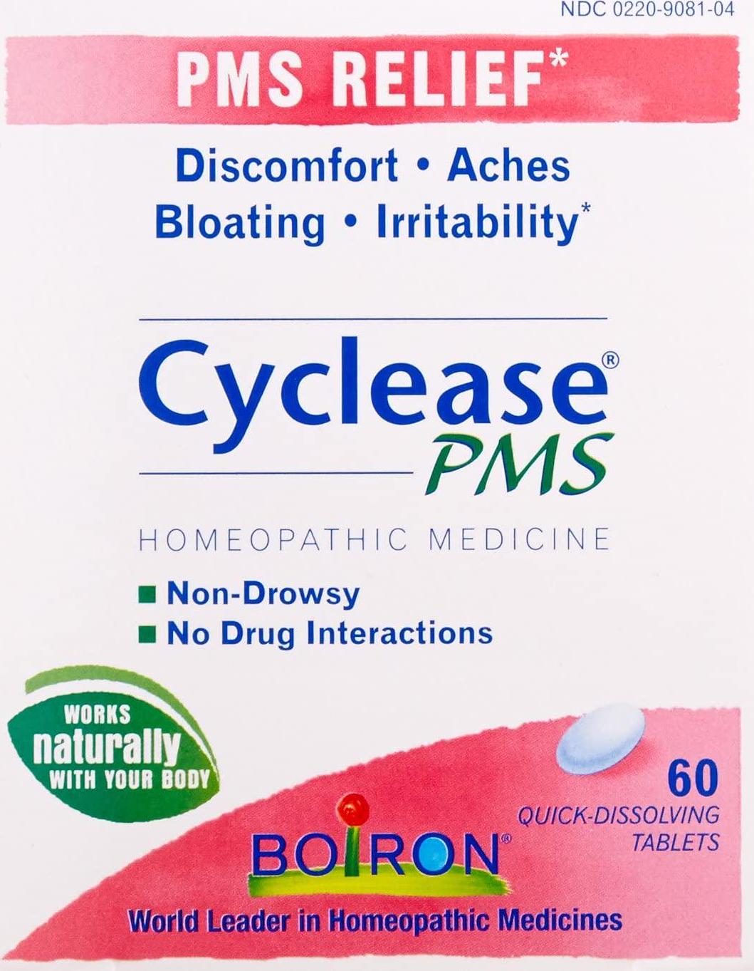 Boiron Cyclease PMS, 60 Tablets, Homeopathic Medicine for PMS Relief