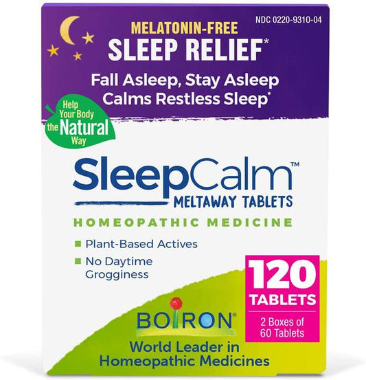 Boiron SleepCalm Natural Sleep Aid for Deep, Relaxing, Restful Nighttime Sleep - Melatonin-Free and Non Habit-Forming - 120 Count (2 Pack)