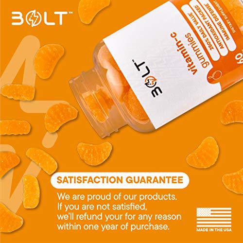 Bolt Vitamin C Immune Support Gummies Designed for Defense, Non-GMO, Natural and Pectin-Based; 120 Gummies (2 Pack)