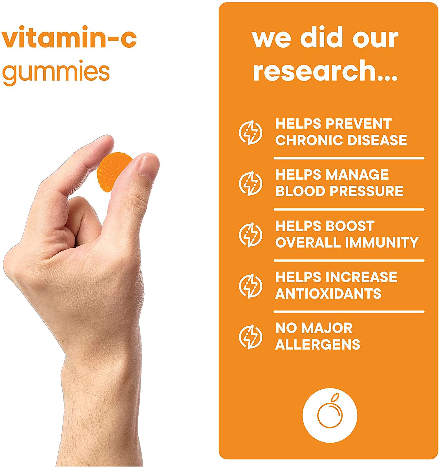 Bolt Vitamin C Immune Support Gummies Designed for Defense, Non-GMO, Natural and Pectin-Based; 120 Gummies (2 Pack)