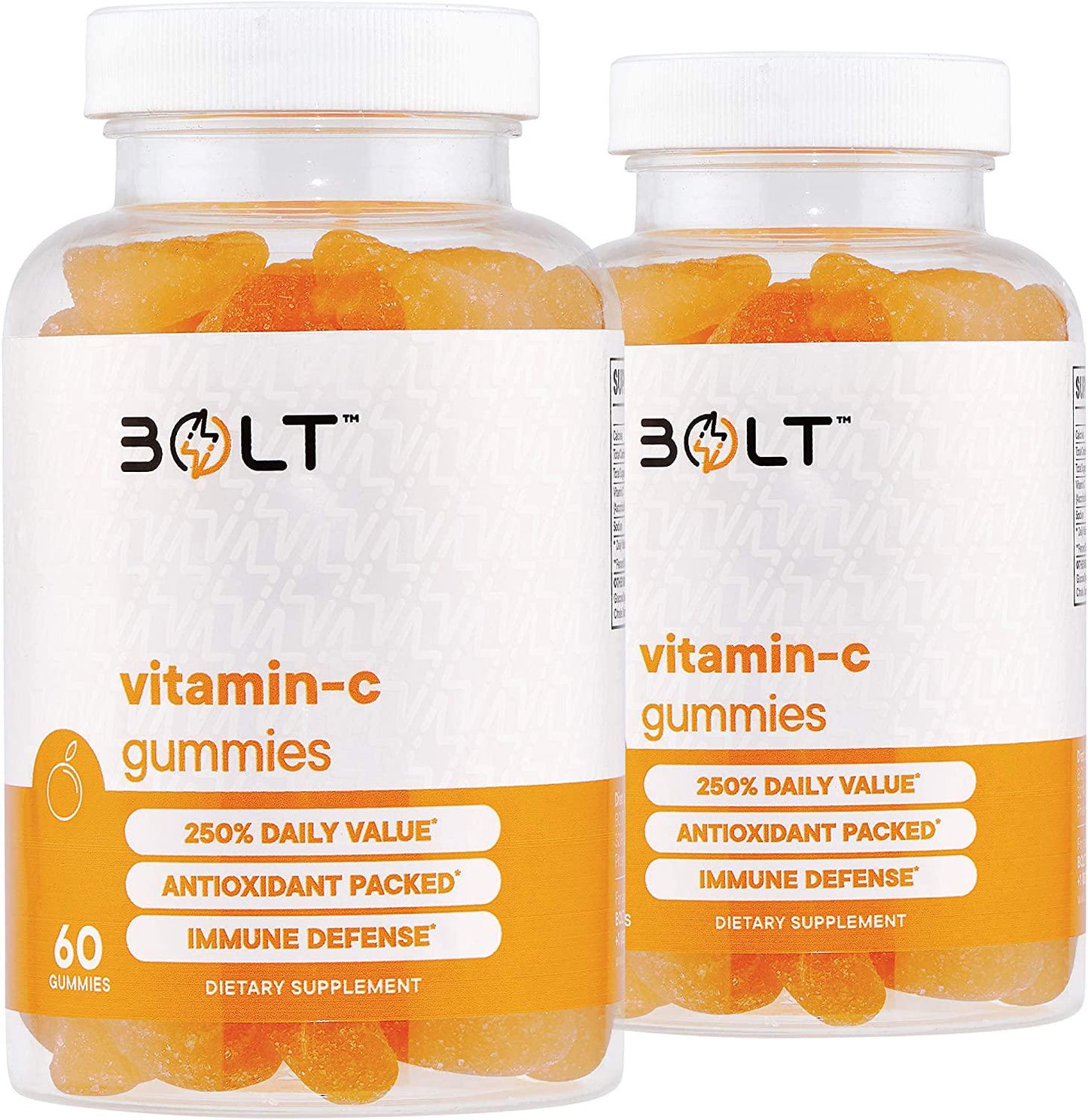 Bolt Vitamin C Immune Support Gummies Designed for Defense, Non-GMO, Natural and Pectin-Based; 120 Gummies (2 Pack)