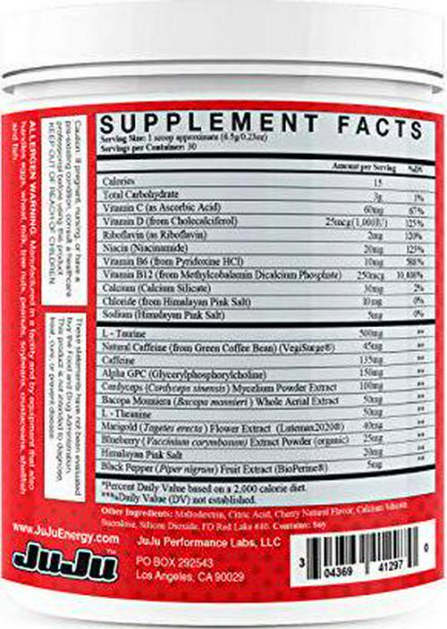 Bomber Pop Tub - Juju Professional Grade Gaming Energy Drink Mix  -  Healthy Supplement Increases Focus, Energy, Reaction time, Eye Health. Natural Caffeine, nootropics, Vitamins. Sugar-Free, Keto.