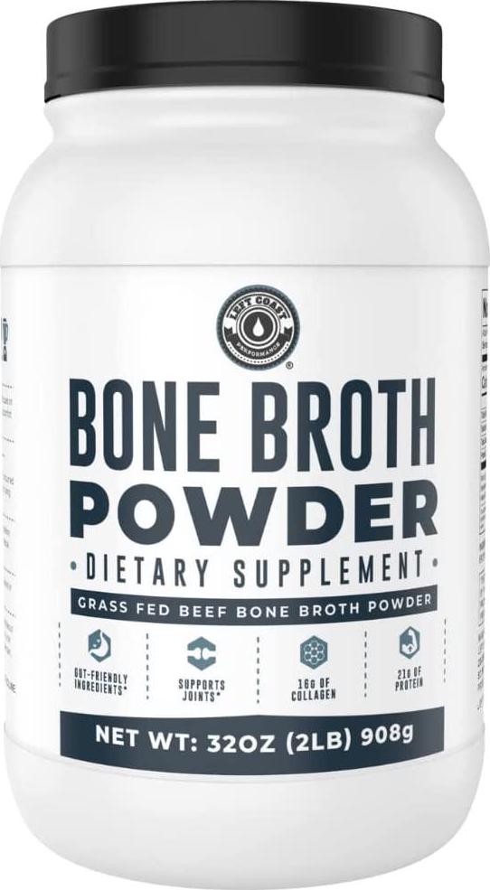 Bone Broth Powder, 2lb Pure Grass Fed Beef Bone Broth Protein Powder. Unflavored, Contains Collagen, Glucosamine and Gelatin, Paleo Protein Powder, Keto, Gut-Friendly, Non-GMO, Dairy Free. 32oz