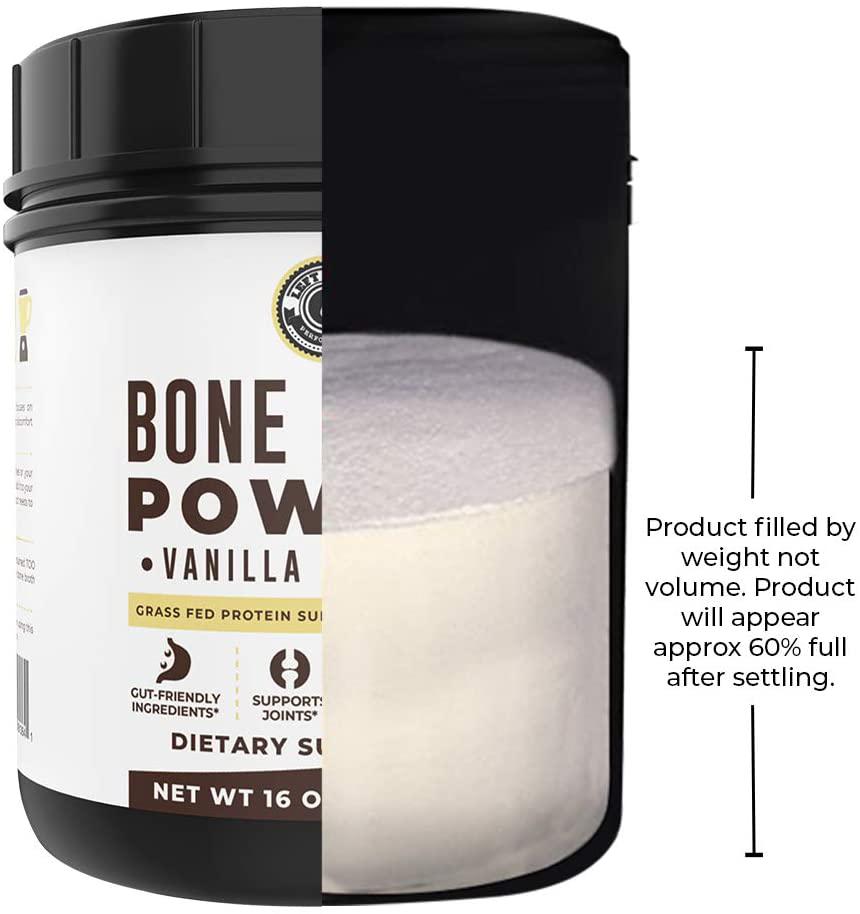Bone Broth Protein Powder Vanilla 16Oz, Grass Fed - Non-GMO, Gut-Friendly, Dairy Free Protein Powder, Left Coast Performance