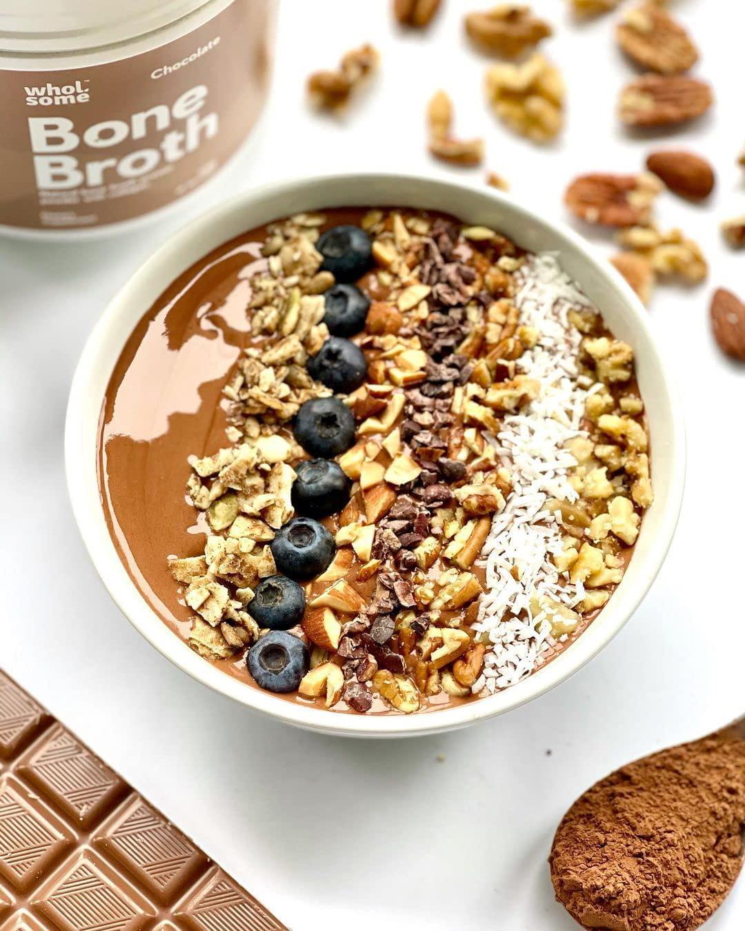 Bone Broth Protein Powder Hydrolyzed Collagen Supplement - Chocolate, 18 Servings - 2g Carbs, Keto Friendly, Zero Artificial Ingredients