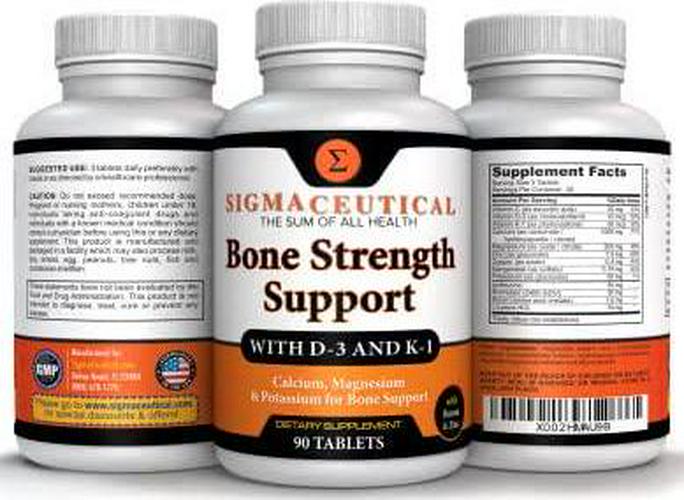 Bone Strength Calcium Magnesium Supplement - Bone Health Boron Supplement - Calcium Citrate w/Vitamin D3 - Calcium Carbonate - 90 Tablets