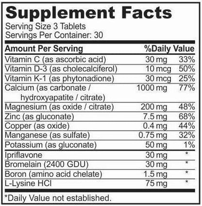 Bone Strength Calcium Magnesium Supplement - Bone Health Boron Supplement - Calcium Citrate w/Vitamin D3 - Calcium Carbonate - 90 Tablets