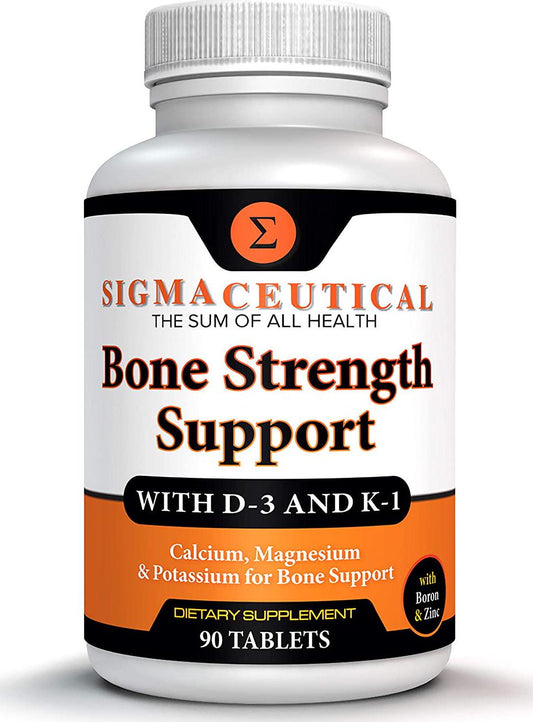 Bone Strength Calcium Magnesium Supplement - Bone Health Boron Supplement - Calcium Citrate w/Vitamin D3 - Calcium Carbonate - 90 Tablets